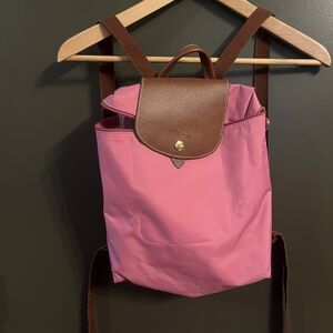 Longchamp Pink and Brown Women's Backpack